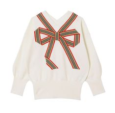 UP FOR SALE IS A "BURBERRY GIRL ARABELLE ICON STRIPE BOW WOOL & SILK SWEATER".  RETAIL AT $350 PLUS TAX.  IT IS NICELY FOLDED UNTOUCHED BY ANYONE.  THIS SWEATER IS SUPER CUTE, ADORABLE AND GIRLIE WITH A DIMENSIONAL BOW!!!  IT IS EXTREMELY SOFT, WARM, AND COMFORTABLE TO WEAR!!  THE SIGNATURE ICONIC STRIPE INSTANTLY RECOGNIZES THE BRAND!!!  THIS SIZE AND COLOR COMBINATION IS SOLD OUT AT A LOT OF THE MAJOR DEPARTMENT STORES. "BURBERRY ARABELLE ICON STRIP BOW WOOL & SILK SWEATER" DESCRIPTION: Rib tr Burberry Clothes, Knitted Bow, Silk Sweater, Burberry Outfit, Burberry Kids, Bright Stripes, Kids Gear, Bow Dress, Designer Kids Clothes