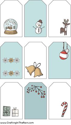 the printable christmas gift tags are ready to be cut out and put on display