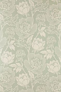 a beige and white floral wallpaper pattern