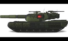 an army tank with red lights on it