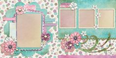 an altered photo frame with flowers and polka dotes on it's side, in pastel colors