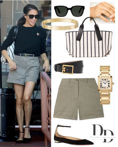 Meghan Markle Shorts Outfit, Aquazzura Shoes Outfit, Belt Fashion, Estilo Meghan Markle, Meghan Markle Outfits, Look Short, Suit Up, Casual Chique, Meghan Markle Style