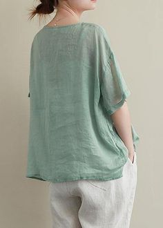 Summer Clothes For Women, Blouses Vintage, Velour Dress, Linen Summer, Blouse Material, Green Blouse, Print Chiffon, Summer Clothes, Long Shirt