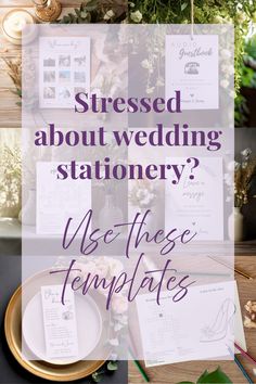 wedding stationery with the words, dressed about wedding stationary? use these templates