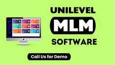 a computer with the words unilevel mlm software on it