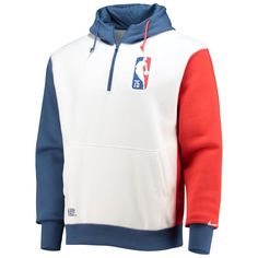 Bring attention to your passion for the NBA with the smooth look of this Team 31 Courtside half-zip hoodie from Nike. Made out of recycled polyester and organic cotton, its multicolor design matches the NBA's 75th Anniversary logo and features cozy brushed fleece on the inside. Plus, the roomy feel provides a relaxed fit and all-day comfort. 1/2-Zip Imported Material: 80% Cotton/20% Polyester - Body; 100% Cotton - Hood lining Hooded Midweight hoodie suitable for moderate temperatures Brand: Nike Nike White Hoodie For Sports Events, White Nike Hoodie For Sports Events, Streetwear Half-zip Fleece Hoodie, Half-zip Fleece Hoodie Sportswear, Nike Team-colored Hoodie For Streetwear, Nike Fan Apparel Hoodie With Drawstring Hood, White Fleece Hoodie Track Jacket, Nike Half-zip Fleece Sweatshirt, Nike Fleece Half-zip Sweatshirt