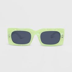 Green Rectangular Sunglasses With Tinted Lenses, Green Rectangular Sunglasses With Mirrored Lenses, Green Rectangular Tinted Sunglasses, Green Rectangular Sunglasses With Uv Protection, Trendy Green Shield Sunglasses For Summer, Green Rectangular Sunglasses For Beach, Green Wayfarer Sunglasses For Summer, Trendy Green Shield Sunglasses With Tinted Lenses, Green Rectangular Sunglasses For Summer