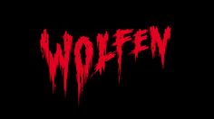 the word woffen written in red on a black background