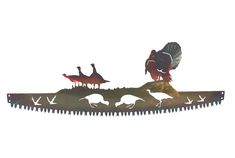 three birds standing on top of a metal comb