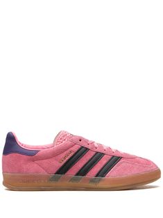 pink/purple/black suede signature 3-Stripes logo round toe front lace-up fastening logo patch at the tongue contrasting heel counter branded insole gum-rubber sole These styles are supplied by a premium sneaker marketplace. Stocking only the most sought-after footwear, they source and curate some of the most hard to find sneakers from around the world. Adidas Gazelle Indoor, Perfect Sneakers, Sneakers Pink, Round Logo, Shoes Sneakers Adidas, Pink Adidas, Adidas Gazelle, Suede Sneakers, Sneaker Collection