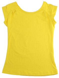 a yellow top with ruffles on the shoulders