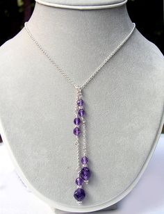 0 Adjustable Amethyst Dangle Necklaces, Elegant Purple Lariat Necklaces, Elegant Purple Lariat Necklace As Gift, Lariat Necklaces With Stones As Gift, Lariat Necklace With Stones As Gift, Silver Single Strand Amethyst Necklace, Silver Amethyst Single Strand Necklace, Purple Wire Wrapped Necklace, Silver Amethyst Necklace With Single Strand