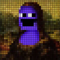 a pixellated image of an animated character