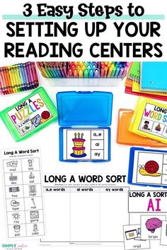 three easy steps to setting up your reading centers for long a word sort and long a word sort