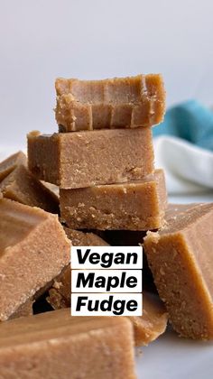 a pile of vegan keto fudge sitting on top of a white plate