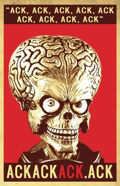 a poster with an image of a human head and the words, ack, ack, ack, ack, ack, ack, ack