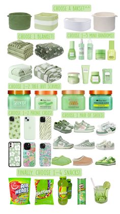 various items that are grouped together on a white background, including shoes and other things