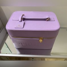 Truly Yellow Beauty Case Never Used From Man Made Leather Great For Makeup And Travel. Beauty Case, Makeup Case, Cosmetic Bags, Purple Gold, Cosmetic Bag, Bag Lady, Brand New, Purple, Yellow