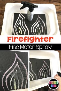 the firefighter fine motor spray is being used to make art