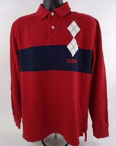 Find Tommy Hilfiger Polo Rugby Shirt Red Long Sleeve Mens Size L Vintage on eBay in the category Clothing, Shoes & Accessories>Men>Men's Clothing>Shirts>Casual Button-Down Shirts. Tommy Hilfiger Casual Tops For College, Casual Tommy Hilfiger Tops For College, Classic Red Top For Streetwear, Classic Red Tops For Streetwear, Red Cotton College Shirt, Tommy Hilfiger Cotton College Tops, Tommy Hilfiger Red Long Sleeve Top, Red Cotton Tommy Hilfiger Tops, Tommy Hilfiger Red Cotton Top