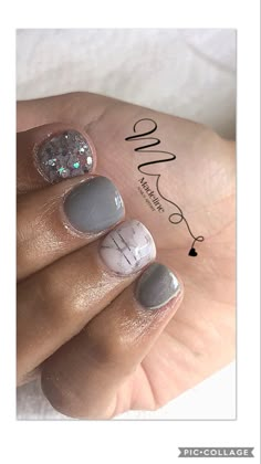 Grey Shellac Nails, Light Grey Nail Ideas, Sns Nails Colors, Opi Gel Nails, Cute Nail Colors, Mani And Pedi, Hippie Nails, Gray Nails, Pretty Nail Art Designs