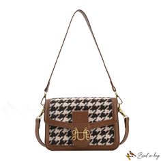 Bird in Bag - New tweed square wide shoulder strap small square bag popular fashion retro single shoulder crossbody bag Brown Rectangular Flap Bag With Single Shoulder Strap, Square Beige Shoulder Bag For Fall, Trendy Rectangular Baguette Bag For Fall, Beige Square Shoulder Bag For Fall, Trendy Square Shoulder Bag For Fall, Retro Brown Rectangular Baguette Bag, Retro Square Baguette Bag, Retro Rectangular Satchel For Fall, Trendy Rectangular Flap Bag For Fall