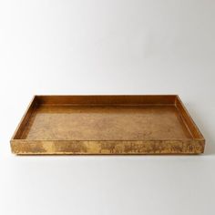 an old wooden tray on a white background