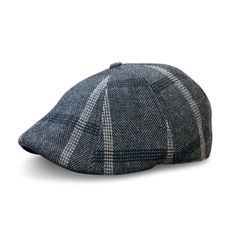 'Black Rose' Plaid Peaky Boston Scally Cap Black Six-panel Fall Hat, Gray Six-panel Winter Hat, Adjustable Plaid Cap, Classic Gray Six-panel Hat, Classic Plaid Hat For Fall, Classic Plaid Fall Hat, Classic Plaid Hat With Curved Brim, Classic Plaid Hat With Short Brim, Adjustable Plaid Flat Cap