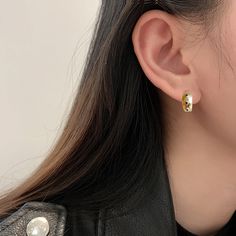 Fashion Element: Round Style: INS Style Ear Earrings, Gold Copper, Gold Color, Gold Plate, Copper, Plating, Yellow Gold, White Gold, Gold