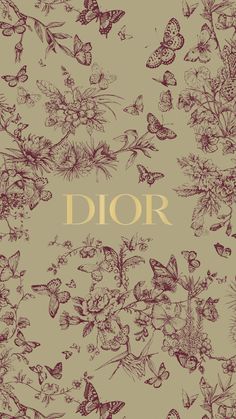 the cover of dior's new book, with butterflies and flowers on it