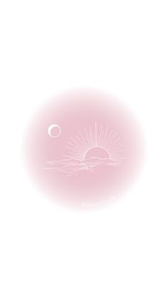 an image of the sun and moon in pink on a white background with space for text