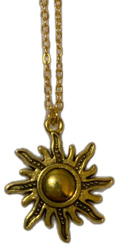 Sun Pendant Necklace, Gold Sun Design Pendant Jewelry, Yellow Gold Sun Design Necklace, Golden Sun Necklace, Gold Sun Pendant Necklace, Necklace Etsy, Pendant Necklace, Pendant