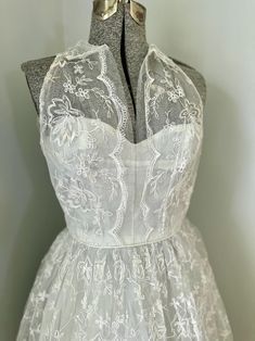 1950s Lace Party Dress - Etsy 1950s Lace Dress, Vintage Party Dresses With Lace Cuffs, Vintage White Lace Dress With Lace Collar, 1950s Fitted Lace Dress, 1950s Cream Wedding Dress, Lace Party Dresses, Party Dress, Favorite Outfit, Art Collection