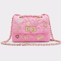 Firm On Price. Sold Out Online And In Stores! Barbie X Aldo Barbieqcross Crossbody Bag With Dustbag. Measurements Handle Drop Length: 10'' Strap Drop Length: 23'' Height: 5'' Width: 7'' Depth: 3'' Barbie Bag, Aldo Purses, Aldo Handbags, Snakeskin Purse, Aldo Bags, Bags Pink, Pink Quilts, Pink Barbie, Chain Strap Bag