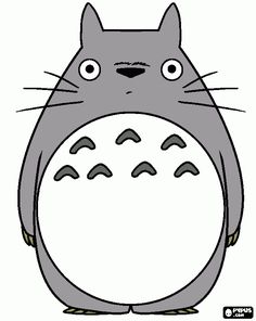 totoro with big eyes and an oval body, standing in front of a white background