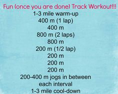 a blue background with the words fun once you are done track workout