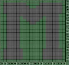 a cross stitch pattern with the number one on it's left side and two smaller numbers