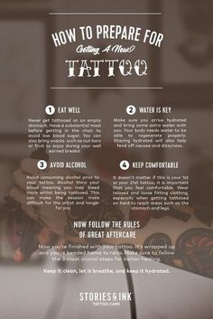 an info sheet describing how to prepare for tattoo