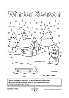 the winter season coloring page for kids