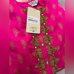 New With Tags Gorgeous Outfit 3 Piece Kameez Pants And Dupatta Chinyere Pakistani Luxury Designer Brand Size Large Pink And Gold Accents Designer Wedding Party Wear Bridesmaid / Punjabi Casual Muslim Afghani Bengali Indian Pakistani Arab Eid Sana Safinaz, Gul Ahmed, Khaadi, Asim Jofa, Farah Talib Aziz, Maria B, Faraz Manan, Sobia Nazir, Threads And Motifs, Chineyere, Bonanza, Ethnic, Sapphire, Cross Culture, Agha Noor, Saniya Maskatiya, Branded Original Dresses Ramadan Lawn Cotton Tunic Boho Kam Pink Sleeveless Salwar Kameez With Resham Embroidery, Festive Pink Sleeveless Salwar Kameez, Pink Sleeveless Salwar Kameez For Festive Occasions, Pink Sleeveless Anarkali Set For Festive, Pink Sleeveless Anarkali Set For Festive Season, Pink Sleeveless Anarkali Set For Festive Occasions, Pink Sleeveless Bollywood Anarkali Set, Pink Sleeveless Anarkali Salwar Kameez, Sleeveless Pink Anarkali Salwar Kameez