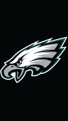 the philadelphia eagles logo on a black background