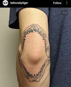 a man's arm with a tattoo on it that has an image of a shark