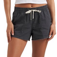 evo.com | Vuori Shorts > A lived-in look coupled with DuraTerra | Women's Vuori Vintage Ripstop Shorts 2022 - X-Large Gray Athleisure Cotton Bottoms For Outdoor, Cotton Athleisure Bottoms For Outdoor, Comfortable Cotton Outdoor Shorts, Comfortable Cotton Shorts For Outdoor, Relaxed Fit Cotton Shorts For Outdoor Activities, Cotton Shorts With Comfort Waistband For Outdoor, Outdoor Cotton Shorts With Elastic Waistband, Beach Cotton Bottoms With Functional Drawstring, Sand Volleyball