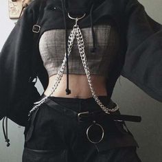 E Girl Outfits, Goth Outfit, Fest Outfits, Tokyo Street Fashion, Grunge Look