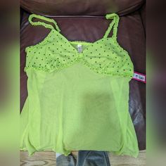 New With Tags From Smoke-Free Home Green Camisole For Summer, Green Sleeveless Party Sleepwear, Affordable Green V-neck Sleepwear, Women Lingerie, Women's Intimates, Pink And Green, Lingerie, Tags, Women Shopping