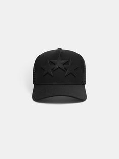 AMIRI 3 Stars Truckers Hat in Black Black Givenchy Jacket, Givenchy Tshirt, Versace Jacket, Louboutin Bags, Off White Jacket, Burberry T Shirt, Versace T Shirt, Versace Sweatshirt, Vintage Jerseys