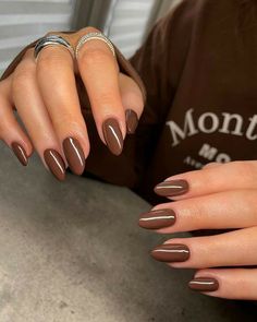 Brown Acrylic Nails, Brown Nail Polish, Brown Nail, Brown Nails Design, Brown Nails, Classy Nails