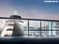 an artistic rendering of a mercedes dealership