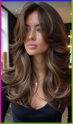 Butterfly HaircutA Stylish Transformation Rambut Brunette, Brown Hair Looks, Brown Hair Inspo, Hairstyles For Layered Hair, Hair Makeover, Penteado Cabelo Curto, Long Layered Hair, Curtain Bangs, Light Brown Hair