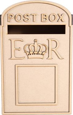 a white mailbox with a crown on it